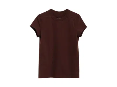 Pre-owned Rick Owens Women's  Cropped Level T-shirt In Mahogany