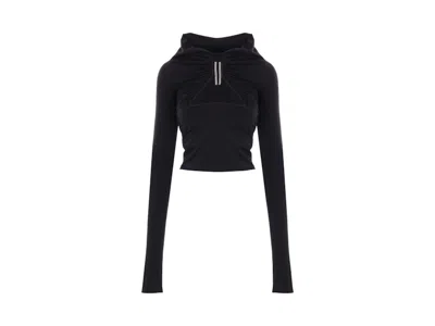 Pre-owned Rick Owens Women's  T-shirt Jersey Long Sleeve Prong Jersey T-shirt In Black