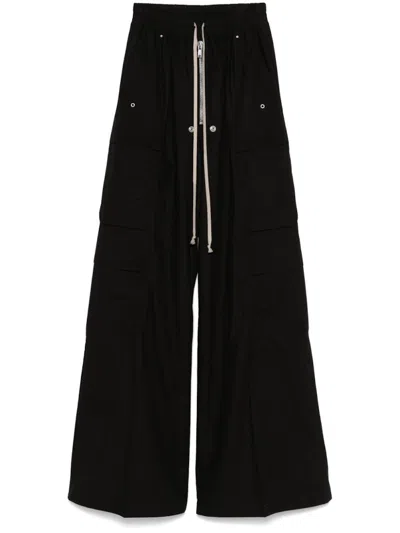 Pre-owned Rick Owens Women's  Thin Wool Cargobelas In Black