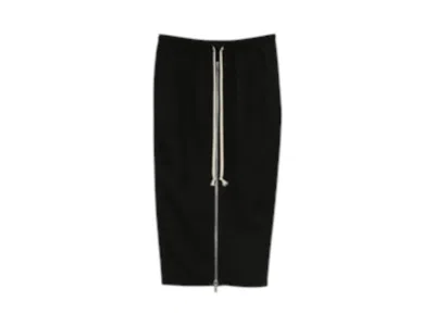 Pre-owned Rick Owens Women's  Zipped Short Pillar Skirt In Black