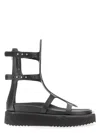 Rick Owens Woman Sandals Black Size 10 Soft Leather In Black