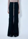 Rick Owens Women Satin Cargo Pants In Black