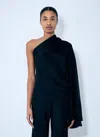 Rick Owens Women Satin One-sleeve Top In Black