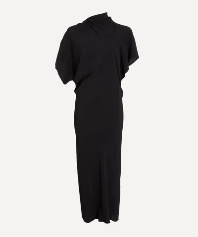 Rick Owens Women's Seb Draped Midi Dress In Black