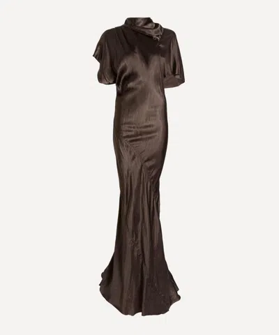Rick Owens Women's Seb Satin Gown In Brown