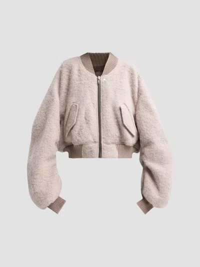 Rick Owens Women's Secchia Cropped Flight Bomber Jacket In Rose