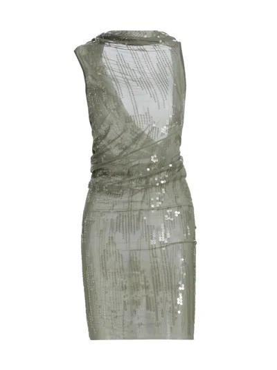Rick Owens Women's Sheer Sequined Minidress In Multi