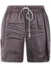 Rick Owens Elastic Drawstring Waist Shorts In Purple
