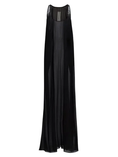 Rick Owens Women's Silk Oversized Tank Gown In Black