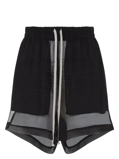 RICK OWENS WOMEN'S SILK SHORTS