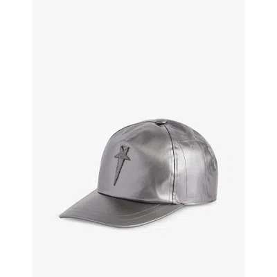 Rick Owens Womens Silver X Champion Brand-patch Woven Baseball Cap In Metallic