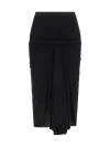 Rick Owens Twist-detailing Midi Skirt In Black