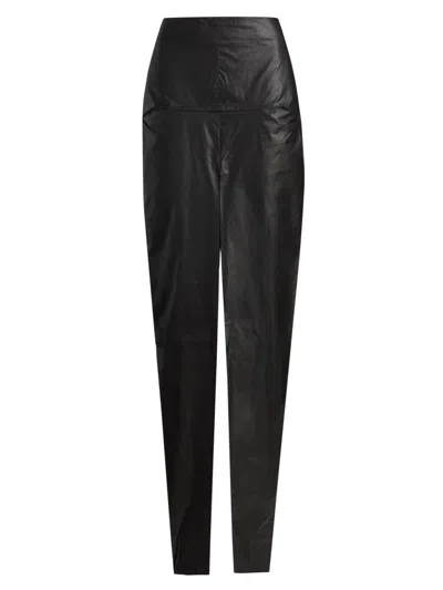 Rick Owens Women's Sliced Coated Cotton Maxi Skirt In Black