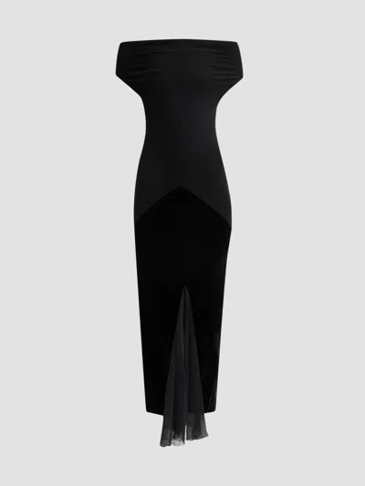 Rick Owens Women's Sliced Midi Dress In Black