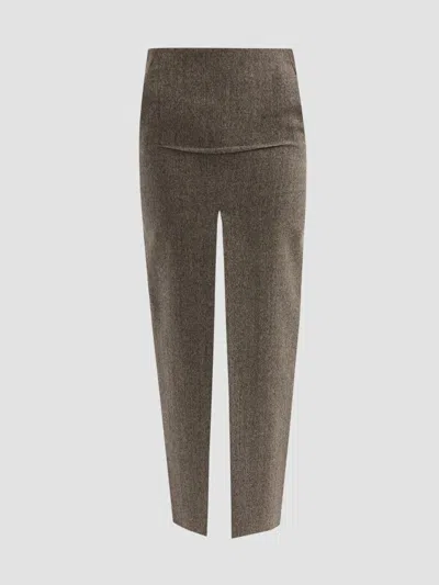 Rick Owens Women's Sliced Wool Maxi Skirt In Black Melange