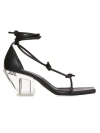 RICK OWENS WOMEN'S SLIVER 50MM LEATHER ANKLE-WRAP SANDALS