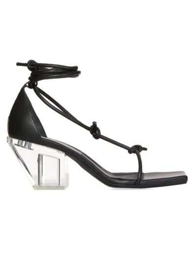 Rick Owens Women's Sliver 50mm Leather Ankle-wrap Sandals In Black Clear