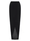 Rick Owens Soft Pillar Asymmetric Wrap Long Skirt In Black