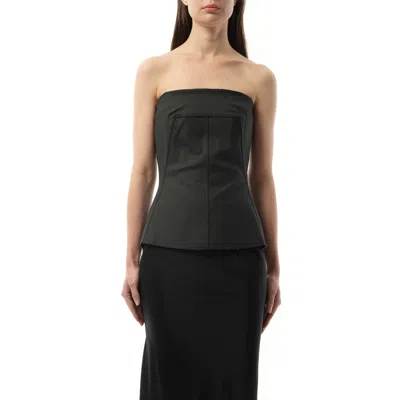 RICK OWENS WOMEN'S STRETCH DENIM BUSTIER TOP