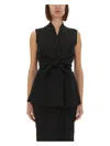 Rick Owens Sleeveless Wool Top With V-neck And Adjustable Front Ties