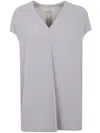 Rick Owens V-neck Short-sleeve Blouse In Gray