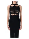 Rick Owens Sheer Layered Maxi Dress With Avant-garde Detailing In Black