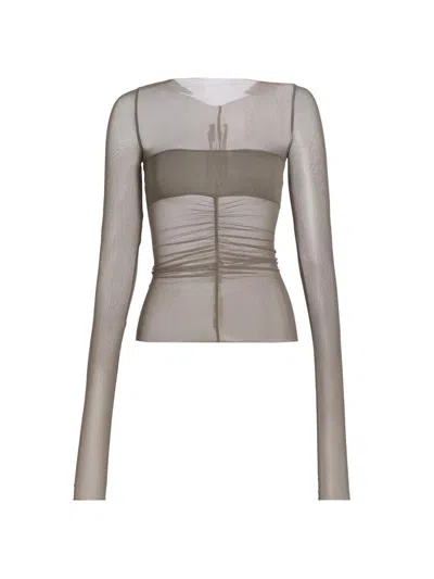 Rick Owens Women's Temple Sheer Bandeau Top In Brown