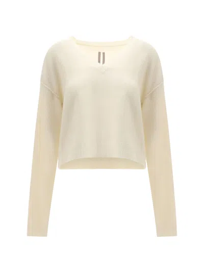 Rick Owens Women Tommy Sweater In Alpaca In Neutral