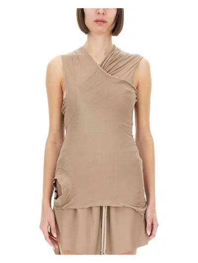 RICK OWENS WOMEN'S TOP WITH CROSSOVER TOP