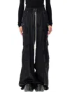 Rick Owens Womens Black Cargobelas Wide-leg Satin Trousers In Black