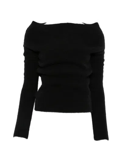 Rick Owens Women's Turtleneck Sweater In Alpaca Blend (48% Alpaca, 30% Polyamide, 20% Wool, 2% Elast In Nero