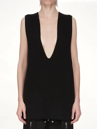 Rick Owens Women's V Tank Sweater In Black