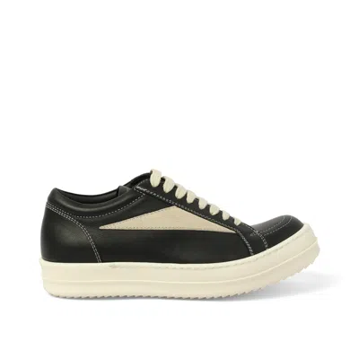 Rick Owens Black Hollywood Vintage Sneakers In Black/milk/milk