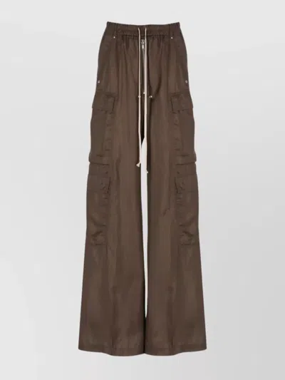 Rick Owens Women's Wide Leg Cargo Trousers In Brown
