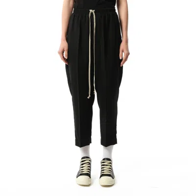 Rick Owens Women's Wool Cropped Drawstring Astaires Pants In Black