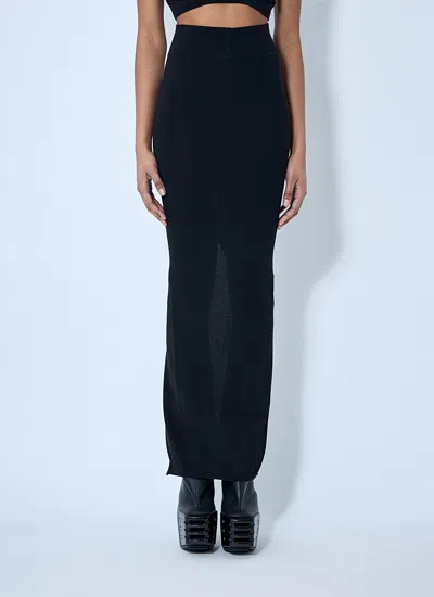 Rick Owens Women Wool Knit Maxi Skirt In Blue