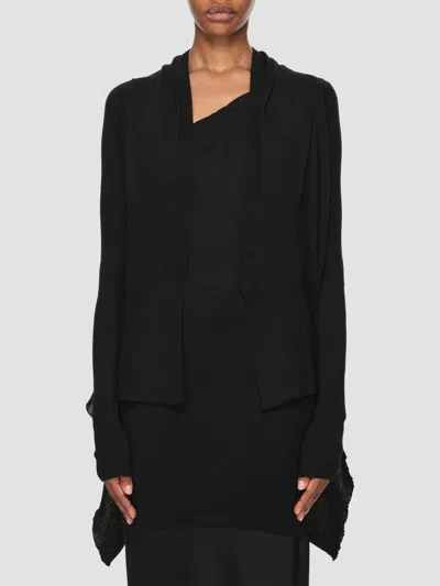 Rick Owens Women's Wool Shawl-collar Wrap Cardigan In Black