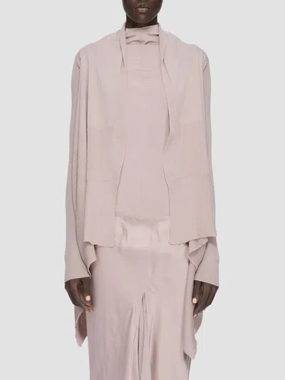 Rick Owens Women's Wool Shawl-collar Wrap Cardigan In Pink