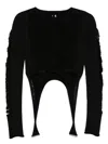 Rick Owens Tanja Distressed Virgin Wool Sweater In Black