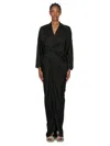 Rick Owens Draped V-neck Wrap Gown In 09 Black