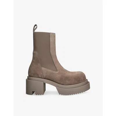 Rick Owens Womens Mid Brown Beatle Bogun Leather Boots Eur 38/5 Uk