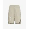 Rick Owens Womens  X Champion Beveled Logo-embroidery Cotton-jersey Shorts Beige