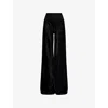 Rick Owens Womens Black Bias Straight-leg Woven Trousers