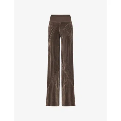 Rick Owens Womens Darkdust Bias Wide-leg Woven Trousers In Brown