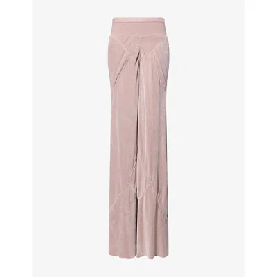 Rick Owens Womens Bias Wide-leg Velvet Trousers Rose