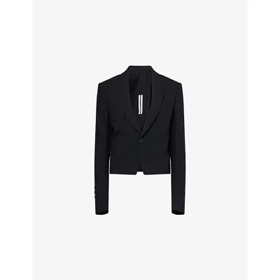 Rick Owens Womens Black Alice Peak-lapel Wool Jacket