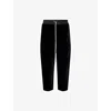 Rick Owens Womens Black Astaires Cropped Silk-blend Trousers