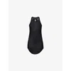 Rick Owens Womens Black Basic Ribbed Woven-blend Top In Black