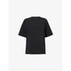 Rick Owens Womens Black Brad Centre-seam Cotton-jersey T-shirt In Black