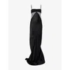 Rick Owens Panelled Satin Midi Slip Dress In Black